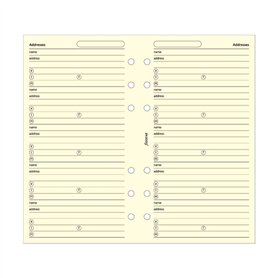 Filofax adresses Coton Crème, Personal Taille, 20 feuilles (B130253) Filofax adresses Coton Crème