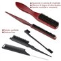 5 Pcs Poil de Sanglier,Brosse Plaquante Cheveux,Brosses à Cheveux en Poils de Sanglier,Brosse Poils Sanglier,pour Cheveux Longs,