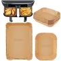 150pcs Papier Cuisson Air Fryer,Rectangulair Paper Liners Friteuse Sans Huile Accessoires,Papier Sulfurisé Feuilles,Doublure en