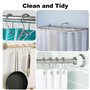 24 Pièces Anneaux de Douche, Anneaux de Rideau de Douche, Crochets de Rideau de Douche avec Système Coulissant, Glissement pour 