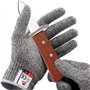 Couteau avec Manche en Bois et 1 paire de Gants Résistants Aux Coupures(XL)
