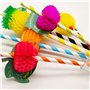 Cocktail Pailles,RoadLoo 100 Pièces Papier Cocktail Pailles Papier Réutilisables Ananas Pailles Flamingo Pailles Décorations de