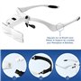 Vinabo Loupe Serre-Tête avec Lumière LED, Loupe De Tête avec - 5 Lentilles Détachables(1.0X 1.5X 2.0X 2.5X 3.5X), pour Tous Les