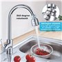 Vinabo Aérateur pour robinet rotatif à 360 °, buse robinet cuisine, évier avec filtre régulateur de tête, 2 modes, aérateur robi