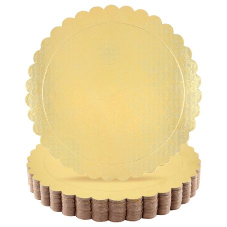 JAPCHET Lot de 18 planches à gâteau dorées de 300 x 2 mm pour fête d'anniversaire