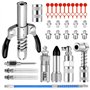 Lot de 28 adaptateurs de pistolet à graisse - Coupler G - Avec tuyau de 30 cm et embout de presse à graisse - 8 types - Pour tou