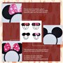 KALUROIL 8 PCS Minnie Mouse Oreilles Bandeau, Oreilles de Souris de Bande Dessinée avec Noeud Minnie Mouse Oreilles Bandeau Enfa