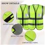 2 pièces Gilet De Sécurité Réfléchissant Haute Visibilité Vêtements Travail Directeur Exécutif Gilet Veste Zip Brace Sécurité Té