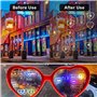 Lunettes De Diffraction Effet Coeur 4 Pièces 3d Lunettes Coeur Heart Sunglasses with Heart Effects Lunettes De Diffraction Lumiè