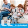 UCAMP Lot de 8 Serre-Livres en Acrylique Transparent,Serre Livre Acrylique Transparent,Serre-Livres résistants pour Maintenir Le
