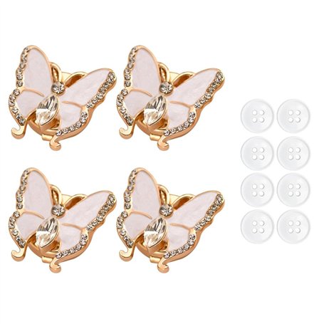 Lot de 4 Cache-boutons Chemise en Strass