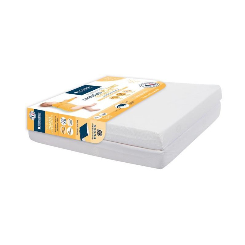 Matelas Bébé Pliant 2 Parties 60x120x7cm Essentiel Fabriqué En France - Garantie 5 ans