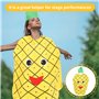 IGEAIIE Costume d'ananas pour adultes - Costume amusant de costumade avec tenue jaune et chapeau de feuille verte - Tissu non ti