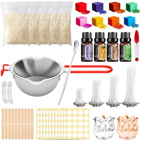 UCAMP Kit de Fabrication de Bougies DIY pour Débutants - 200 Mèches