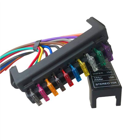 QitinDasen Premium 10 Voies Boîte à Fusibles avec Câbles