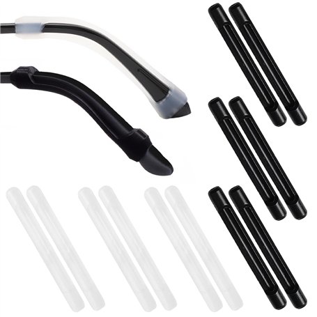 RUOJLING Protège-Branche et Couvre-Temples en Silicone pour Lunettes - 6 Paires Antidérapantes - Cache-Oreilles - 2 Couleurs (56
