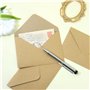 25 enveloppes carrée 70x100mm,enveloppe kraft,avec Blanc petite carte pour ecrire un mot,pour lettres,carte remerciement,envelop