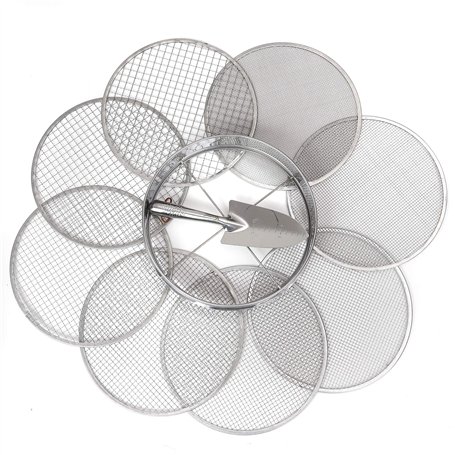 Practicool Tamis de rempotage de Jardin – Énigme en Acier Inoxydable – Tamis de Terre – avec 8 Tailles de Filtre interchangeable