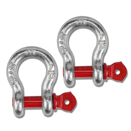 2 Pièces Manille à Anneau D Manille en Acier Galvanisé Manille à Haute Résistance Manille de Remorquage avec Boulons à œil pour
