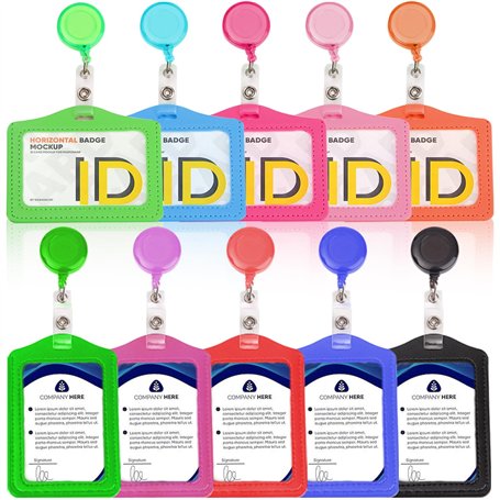 Yoirzit Porte-badge d'identité en cuir PU 10 pièces