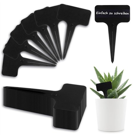 KHJGDS Lot de 100 étiquettes pour plantes - 6 x 10 cm - En plastique résistant aux intempéries - Avec marqueur - Pour légumes