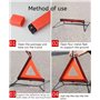 Kit de sécurité 6 en 1 pour Voiture avec Triangle d'avertissement, Triangle d'avertissement, Triangle d'avertissement réfléchiss