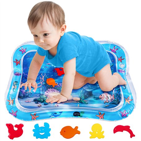 Zeawavsl Gonflable Tummy Time Tapis d'eau Tapis de Jeu Gonflable