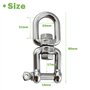 Basetousual M8-2 pièces Manille De Levage, Manille Inox ，Anneau Pivotant œIl à œIl, pour Chaise Suspendue, Sac de Sable, Industr