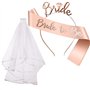 Srup 3 Pièces Bride to Be Tiara Sash Veil Set