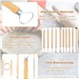 DERJDISF Kit de Poterie pour Adulte - Argile Autodurcissante, Outil de Sculpture en Argile pour Poterie, 19 Pièces pour les Scul