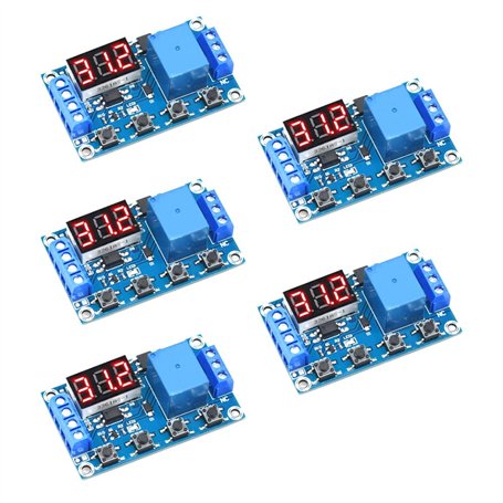 Lot de 5 modules de relais de synchronisation micro USB 5 V CC 6 V-30 V Trigger Delay On/Off Cycle Timer Relay Switch