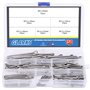 Glarks 150 pcs en acier inoxydable 304 Cotter Pin Clip principales ultraconfortables Fixation Assortiment kit