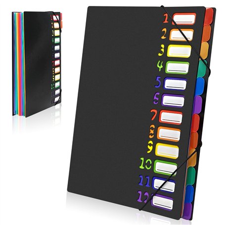 Gemtte Trieur à Soufflets A4 Extensible avec 12 Compartiments