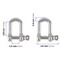 PUCSIQ Lot de 20 manilles en forme de D M4 en acier inoxydable D 304 v4a - En acier inoxydable - Lourds - Cordons de gréement -