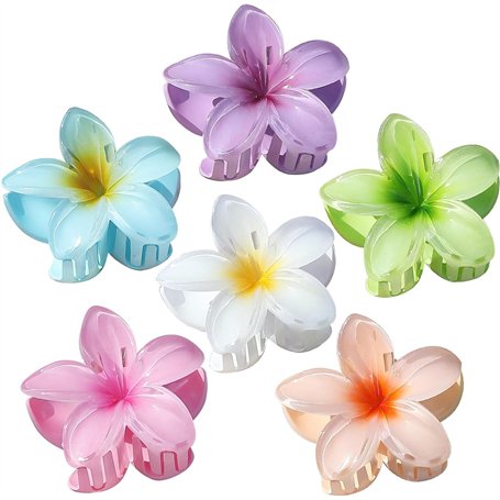 kinoco Pince Cheveux Lot de 6 Pinces à Cheveux Fleur Hawaïenne