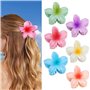 kinoco Pince Cheveux Lot de 6 Pinces à Cheveux Fleur Hawaïenne, Accessoires pour Cheveux Épais, Multicolore