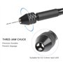DODUOS 37 Pièces Ensemble de Perceuse à Main Mini Perceuse à Main de Precision Aluminum Mandrin sans Clé Foret Fraise Twist Fore