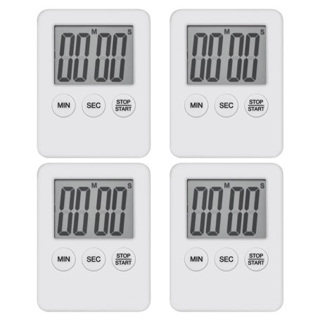 4Pcs Minuteur De Cuisine Numérique Mini minuteur de Cuisine magnétique LED Compte à rebours pour Cuisiner