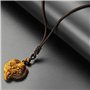 Thajaling Pendentif tête de tigre oeil de tigre protection de pierre amulette collier naturel cristal collier de pierres précieu