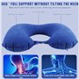 4 pièces Oreiller de Voyage Gonflable: Gonflable Oreiller de Camping, U Forme Coussin de Voyage Portable, Coussin d'air Oreiller