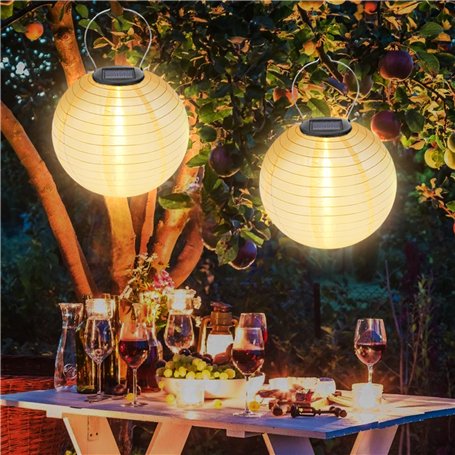 Lot de 2 lampions solaires d'extérieur : 30 cm