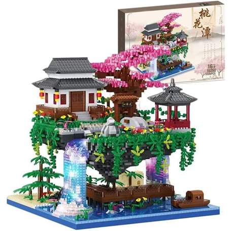 CIJINAY Piscine de Fleurs de pêcher Architecture Maquette Set de Construction