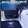 Nizirioo Lot de 4 projecteurs LED pour portière de voiture - Pour Tesla Model 3 Model Y Model S Model X Logo Tesla - Accessoire