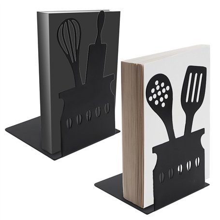 Molbory Lot de 2 serre-livres creux en forme de L - 15 x 10 x 10 cm - En métal - Style créatif - Pour cuisine