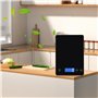 Balance de cuisine numérique - 15 kg/1 g - Rechargeable par USB - Avec écran LED et fonction tare - Avec fond en verre trempé -