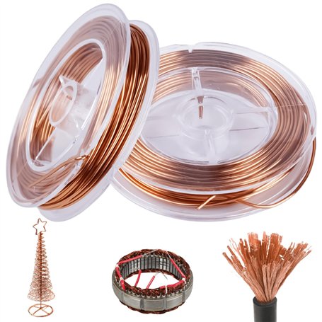 Lot de 2 rouleaux de fil de cuivre