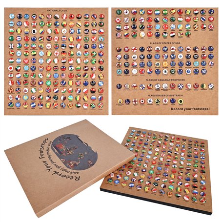 Punaises : 291 pièces punaises drapeau national punaises punaises décoratives pays carte punaises avec plaques de liège métal pi