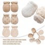 Lot de 3 paires de moufles pour bébé - En coton doux - Moufles chaudes - Chauffe-mains - Anti-rayures - Doublées - Pour bébé de