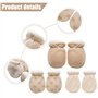 Lot de 3 paires de moufles pour bébé - En coton doux - Moufles chaudes - Chauffe-mains - Anti-rayures - Doublées - Pour bébé de
