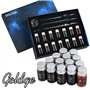 Lot de 19 stylos à plume en verre doré - Pour calligraphie - Avec stylos en verre - Encre colorée - Pour signature manuscrite -